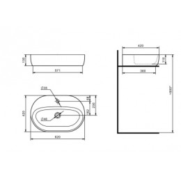 АКВАТОН Одри 420x620 Round Умывальник накладной