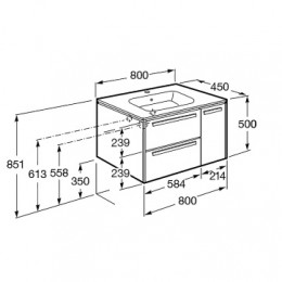 LAGO Модуль д/раковины 800 мм, белый глянец (подходит раковина и зеркал.шк.Victoria Nord)