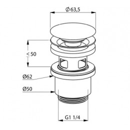 Донный клапан PUSH-OPEN, арт. 1042405-00