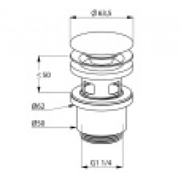 Донный клапан PUSH-OPEN, арт. 1042405-00