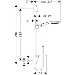 27856000 Душевой набор Raindance Select E 150 3jet/ Unica'S Puro 0,65 m