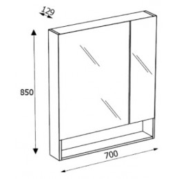 THE GAP ORIGINAL Шкаф зеркальный 700 мм, белый