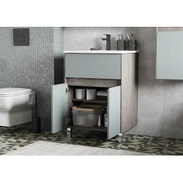 Форест 60 Тумба Дуб Рошелье/Сумеречный голубой (БЕЗ УМЫВАЛЬНИКА ЭЛИНА 60)