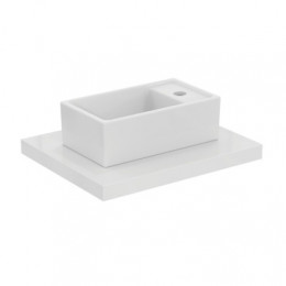 E210901 TEMPO раковина-чаша 37х21 см, 1 отверстие под смеситель, реверсивная версия. Для монтажа на столешнице. Без крепежа.