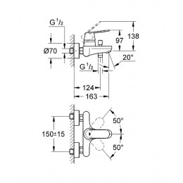 32831000 Eurosmart CosmopolitanСмеситель однорычажный для ванны, DN 15