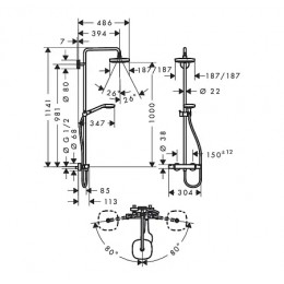 27256400 Croma Select E 180 2jet Showerpipe