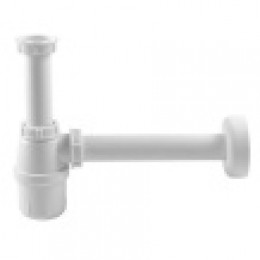 108694 Сифон Viega для раковины (пластик) с пристенной розеткой D=50 мм, 1 1/4х32, белый, подходит для смесителя с дон.клапаном