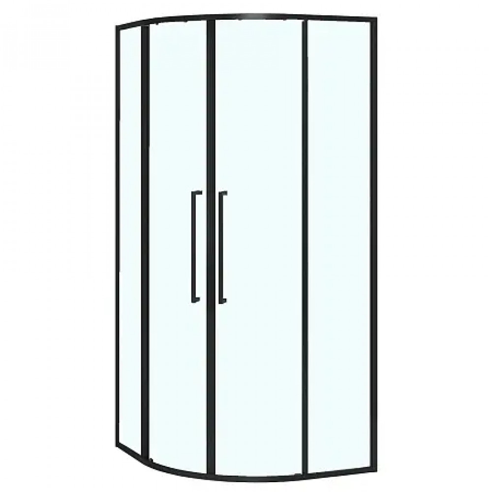 AZ-S43-100-MB-CLДушевое ограждение SHANGHAI ROD-100х100х195-MB-CL, прозрачное стекло 6 мм, профиль матовый черный