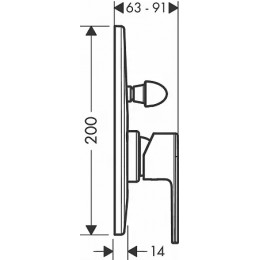 71458000 Vernis Shape Смеситель для ванны, однорычажный, СМ, хром