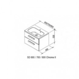 Тумба под умывальник SD 700 CHROME II белая