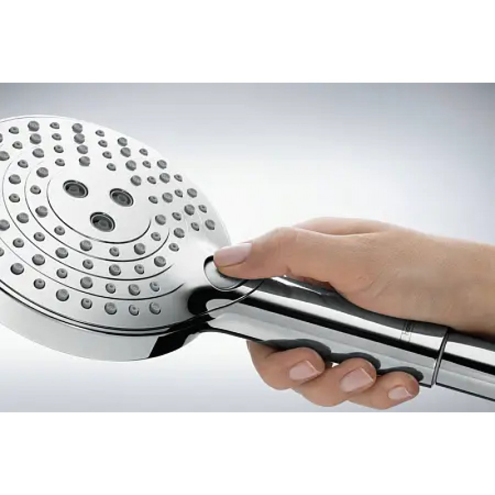 27633340 Raindance Select S Showerpipe 240 1jet PowderRain с термостатом шлифованный черный хром
