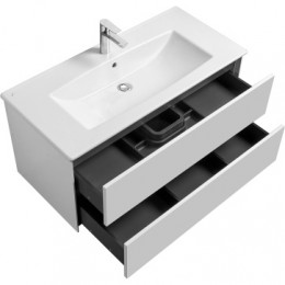 Сохо 100 Тумба Белый глянец (БЕЗ УМЫВАЛЬНИКА"Элина-100")