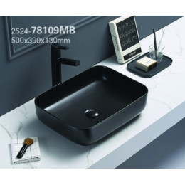 AZ-78109MB Раковина накладная 500*390*130 мм матовый черный