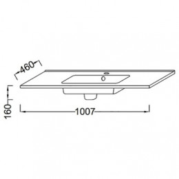 EXUA112-00 OLA Раковина 101*46 см, подходит к мебели TOLBIAC, белый