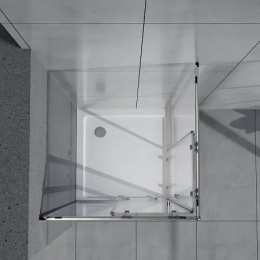 AZ-R36-100-MGR-CL Душевое ограждение VIENNA SQP-100х100х195-MGR-CL, прозрачное стекло 6 мм, профиль матовый графит