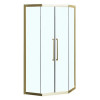 AZ-092K2-100-BGL-CL Душевое ограждение OSAKA DIA-TD-100х100х195-BGL-CL, прозрачное стекло 5 мм, профиль брашированное золото, две двери сдвижные