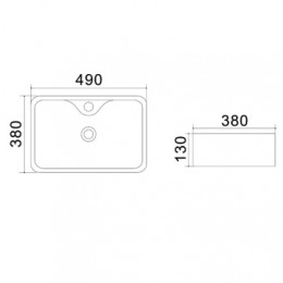 AZ-4569A Раковина накладная 49*38*13