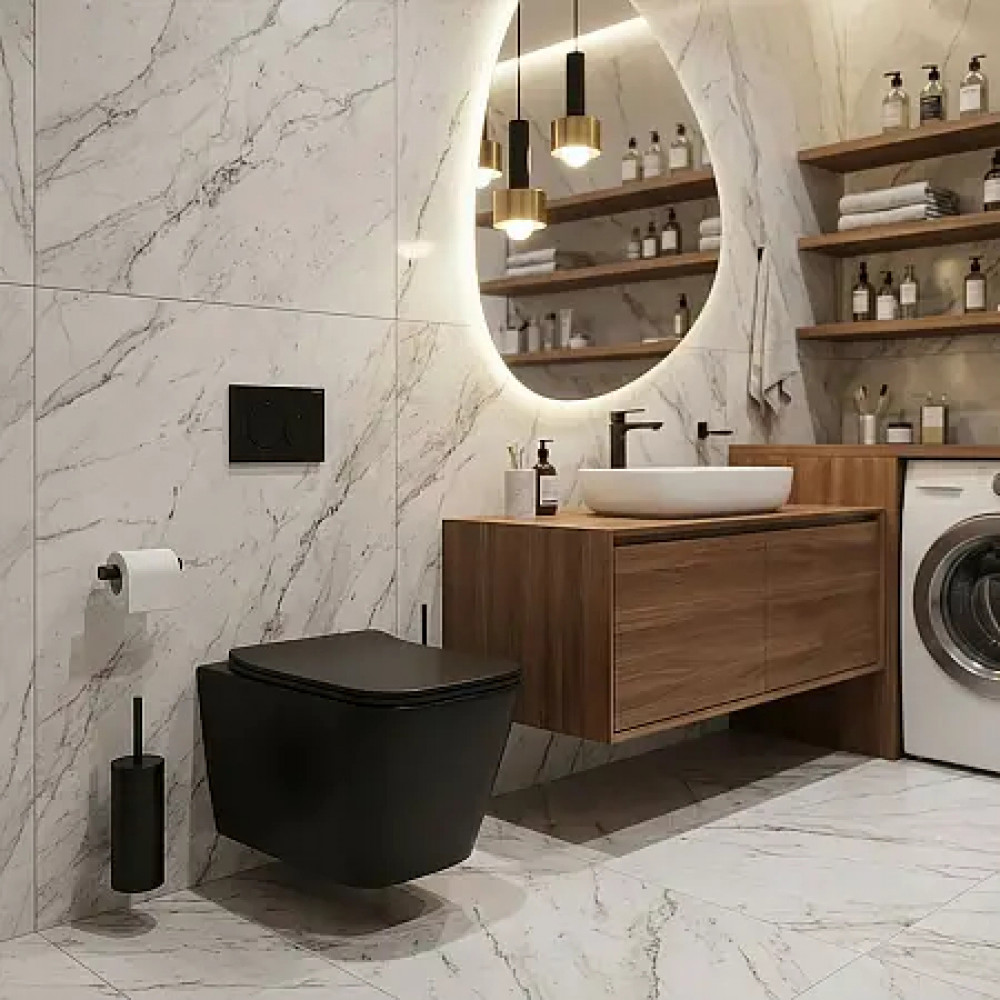 Dezi Black унитаз подвесной, с функцией Торнадо, с сиденьем дюропласт, микролифт (1 место)