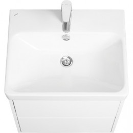 Сканди 55 Тумба Белый матовый/Белый глянец (БЕЗ УМЫВАЛЬНИКА Адриана-55)