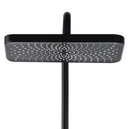 Душевая колонна с трехрежимной лейкой, со смесителем для ванны, с поворотным изливом, прямоугольная, черная, Azario AZ-20BS ARIZONA SQUARE
