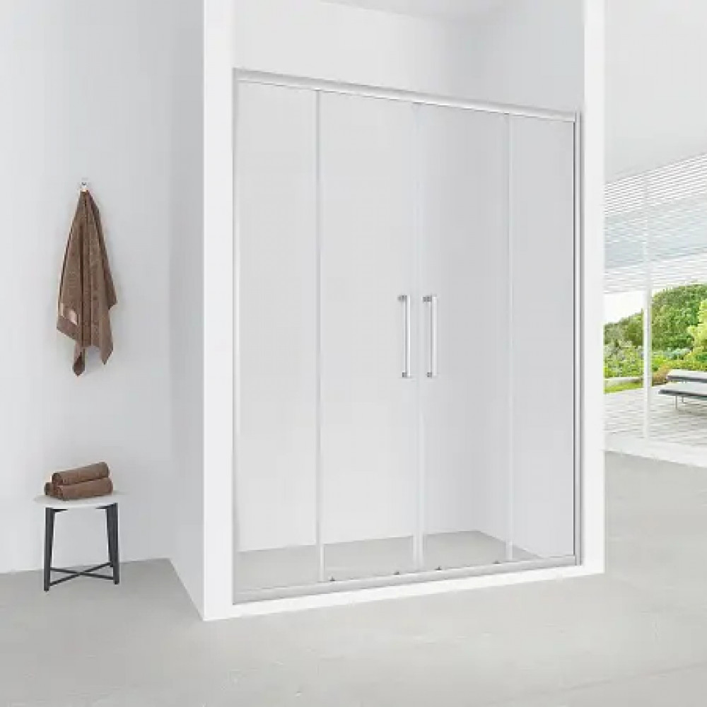 Дверь в нишу, раздвижная CS-AB04S-170 170x190，профиль сатин，6 мм прозрачное стекло, профиль сатин