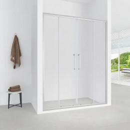 Дверь в нишу, раздвижная CS-AB04S-170 170x190，профиль сатин，6 мм прозрачное стекло, профиль сатин