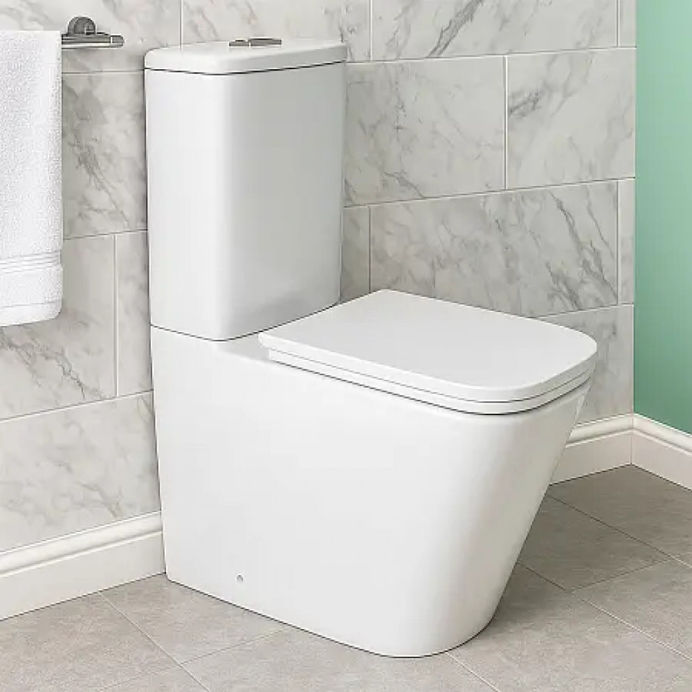 AZ-8303 Унитаз напольный SAVIA с системой смыва Rimless, безободковый с сиденьем микролифт 640*370*810mm