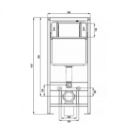 AZARIO NEW-TS 1 Инсталляция для подвесного унитаза 3/8л (без клавиши) Azario 500×110×1127мм