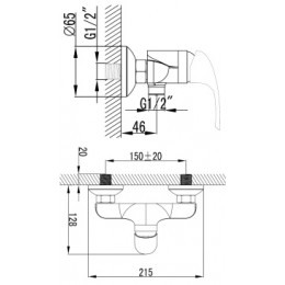 SINTRA Смеситель для душа с ручным душем