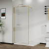 AZ-271-120-BGL-CRF Душевая перегородка Walk-in, 120x195-BGL-CRF, в рамке, Рифленое стекло 8 мм, профиль брашированное золото