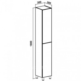 Пенал Stella 30 напольный левый (300*1800*300)