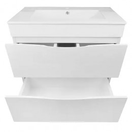 Комплект Тумба Santorini 80 (810*810*470) с раковиной Leon 7506-80 Белый Глянец