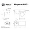 Комплект Тумба 110 Magenta под с/машинку (46) с раковиной Magenta 110 левая белая