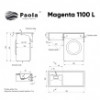 Комплект Тумба 110 Magenta под с/машинку (46) с раковиной Magenta 110 левая белая