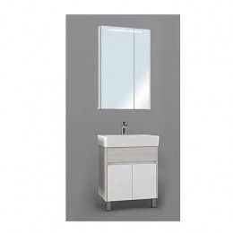 ВЕРДИ 60 Зеркало-Шкаф (Белый/Ясень фабрик)