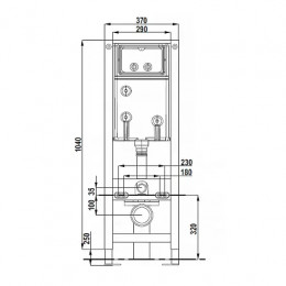 AZARIO NEW-TS Инсталляция для подвесного унитаза 3/8л (без клавиши) 370×122×1040мм