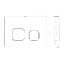 AZARIO NEW-TS Клавиша смыва AZ-ABS-002-CH хром (квадратная) пластик, 245х162,5х28,3мм (инст. AZ-G12 и AZ-TS006T)