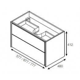 RONDA Модуль д/раковины 700 мм, белый глянец/антрацит (подходит раковина Gap Original)