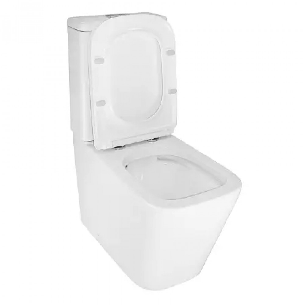 AZ-8303 Унитаз напольный SAVIA с системой смыва Rimless, безободковый с сиденьем микролифт 640*370*810mm