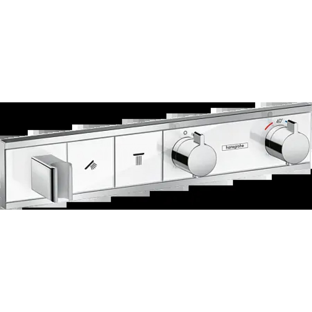 15355400 RainSelect Термостат, скрытого монтажа, для 2 потребителей, белый/хром (нужна СЧ 15310180)