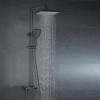 AZ-20BS ARIZONA  SQUARE Душевая колонна Azario с трехрежимной лейкой, со смесителем для ванны с поворотным изливом прямоугольная, цвет черный