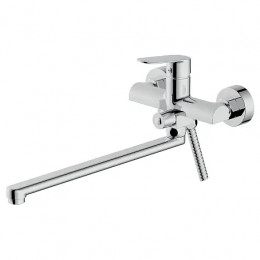 Alanti Смеситель для ванны с ручным душем, длинный излив, хром
