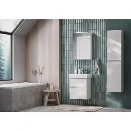 OLETA Шкаф зеркальный 500мм правый, белый глянец