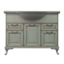 Комплект Пандора Тумба 800 белое золото (массив Дуб) с раковиной Классик 800 (2 места)