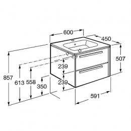 Z_LAGO Модуль д/раковины 600 мм, белый глянец (подходит раковина и зеркал.шк.Victoria Nord)