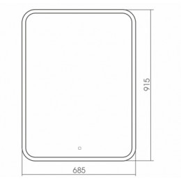 AZARIO зеркало Стив 685*915 вертикальное, сенсор выкл