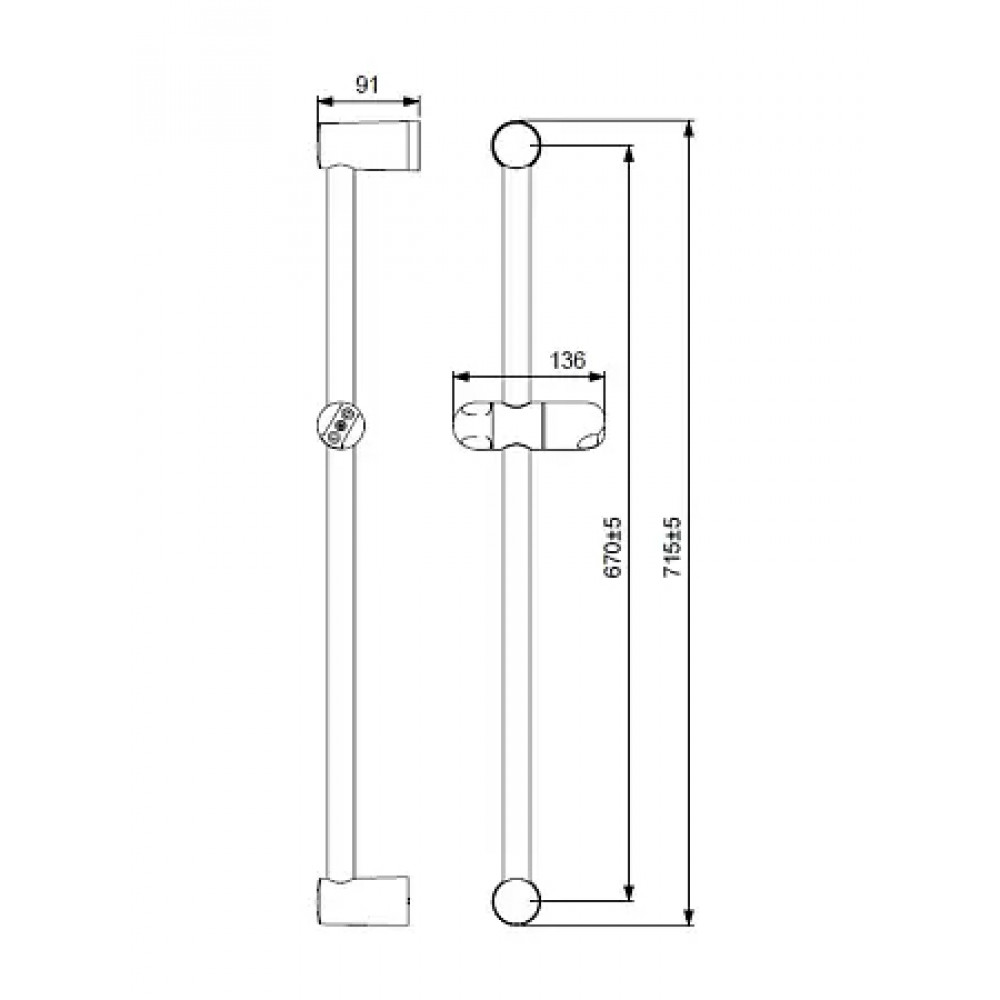 Штанга для душа VIDIMA FRESH M BA195AA 700мм,