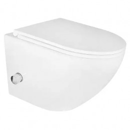 AZ-046E-NR Azario Grado подвесной безободковый унитаз с функцией биде и системой антивсплеск (Торнадо) в комплекте с сидением микролифт 495x365x365mm