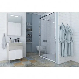 ВЕРДИ 60 Зеркало-Шкаф (Белый/Ясень фабрик)