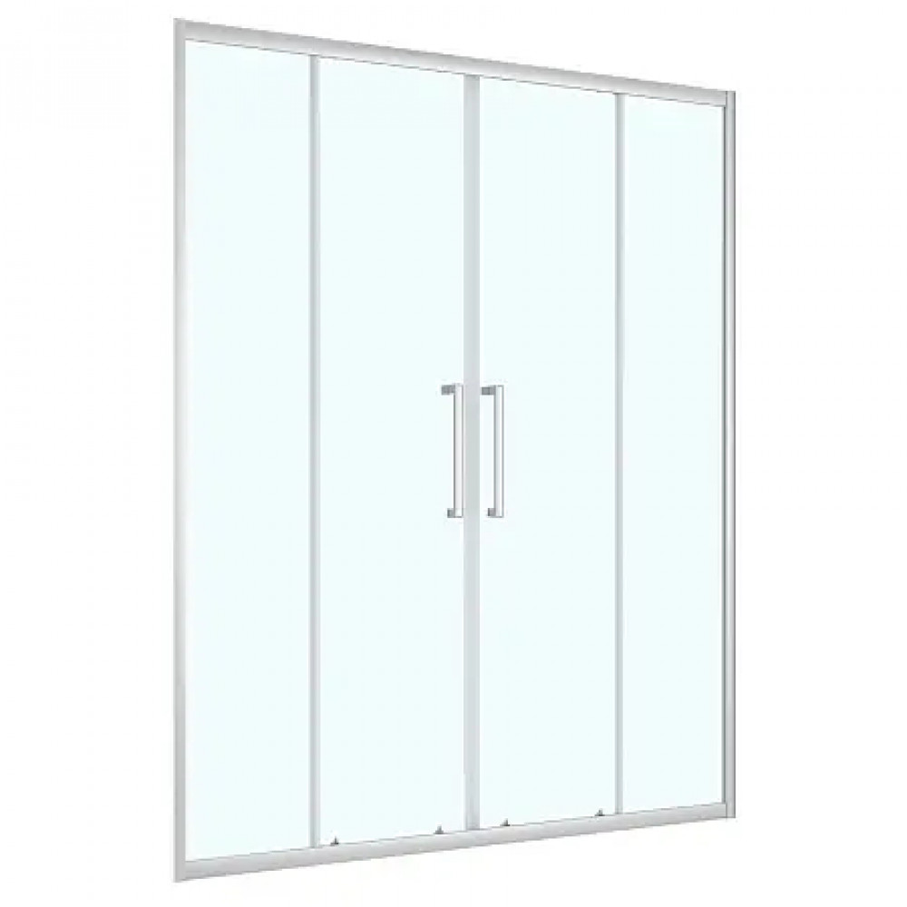 Дверь в нишу, раздвижная CS-AB04S-170 170x190，профиль сатин，6 мм прозрачное стекло, профиль сатин